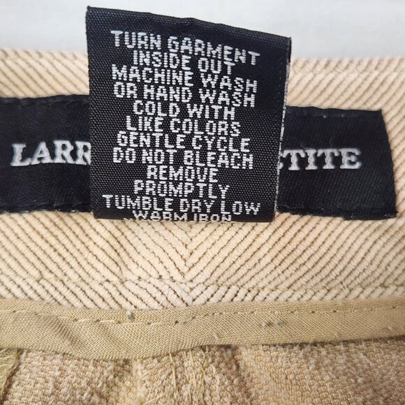 Larry Levine Petite Corduroy Pants Women's 2 Tan Mid Rise Straight Leg Casual - Picture 9 of 9